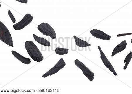 Close Up Macro Shot Of Sticks Of Agar Wood Or Agarwood Isolated On White Background The Incense Chip