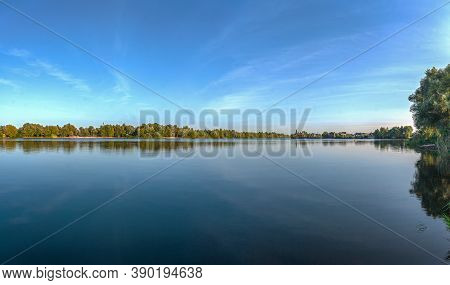 Panoramic View Of The Martishiv Lake On Osokorki. Kyiv, Ukraine