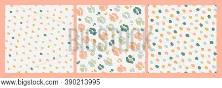 Animal Skin Seamless Vector Patterns. Abstract Hand-drawn Organic Shapes, Leopard Skin, Jaguar Print