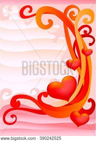 Red Hearts, Decoration For Postcard, Valentine's Day, Isolated Object On White Background, Vector Il