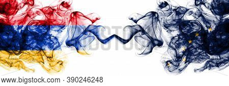 Armenia Vs United States Of America, America, Us, Usa, American, Alaska, Alaskan Smoky Mystic Flags 