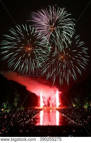 fireworks in the sky in the residents\\\\\\\' houses for the new year celebration