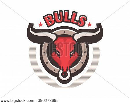 Vector Illustration Bull Head Icon On White Background