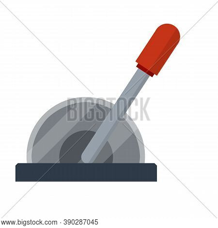 Lever To Increase The Speed Of The Mechanism. The Control Of The Car. Automatic Technology. Red Leve