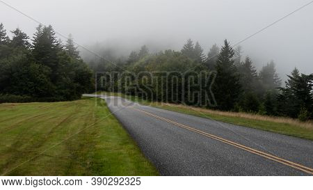 Foggy And Dangerous Driving Conditions On The Blue Rudge Parkway