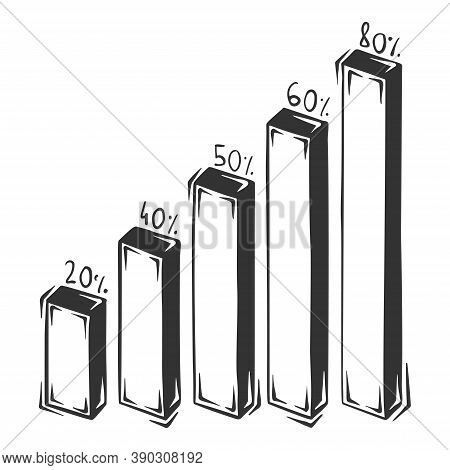 Hand Drawn Vector Of Column Infographics, Isolated On White Background.