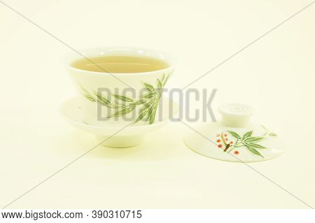 Russian Tea. Blooming Sally. Ivan-tea. Tea In A Beautiful Traditional Oriental Cup With Saucer.