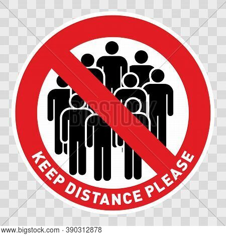 Keep Social Distance Please Instruction Icon Against The Spread Of The Novel Coronavirus Covid-19. V
