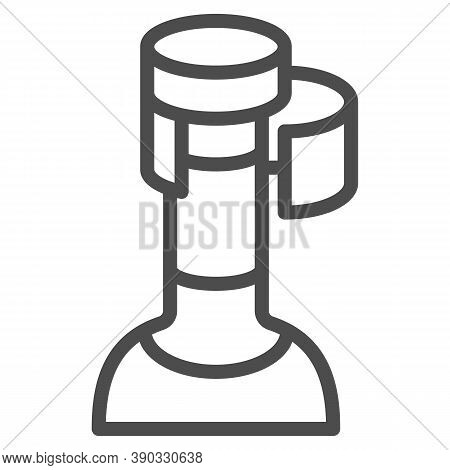Wine Cork In Bottle Line Icon, Wine Festival Concept, Bottle With Cork Stopper Sign On White Backgro