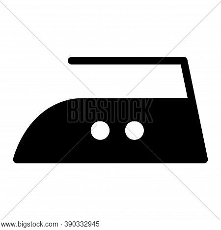 Iron Black Flat Icon Isolated On White Background. Medium Temperature Level Symbol. Machine Vector I