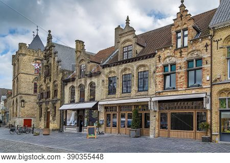 Historical Houses On Veurne Market Square, Belgium