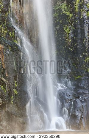 Waterfall Detail In Galicia, Fervenza De Toxa. Ribeira Sacra. Spain