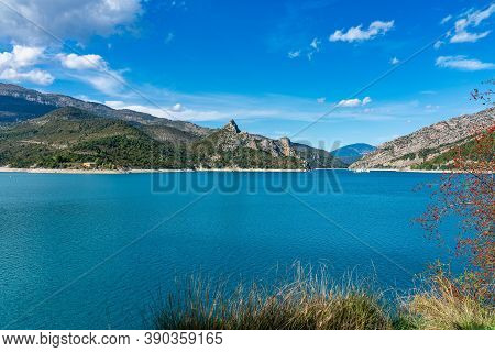 Scenic View Of Lac De Castillon Near Verdon River And Gorge, Saint-julien-du-verdon, Provence, Franc
