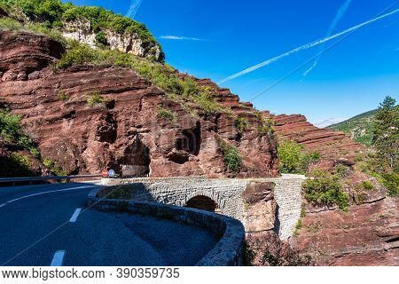 Gorges De Daluis Or Chocolate Canyon As It Is Called By Locals Because Of The Rocks Color Formed By 