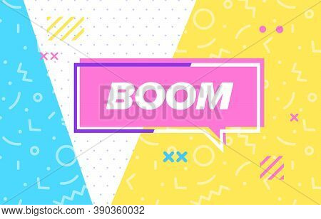 Boom In Design Banner. Vector Template For Web, Print, Presentation . Simple Banner With Minimal Phr