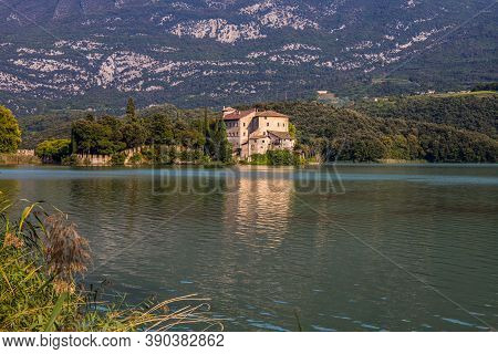 Toblino Castle On The Toblino Lake, In The Municipality Of Madruzzo, Trento Province, Italy.