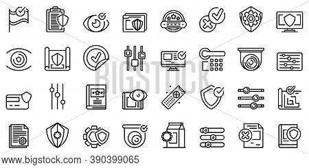 Control Icons Set. Outline Set Of Control Vector Icons For Web Design Isolated On White Background
