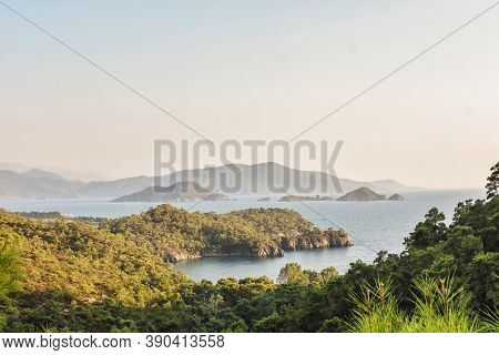 Gulf Of Belychegiz And Oludeniz Near Fethiye In Turkey. Aegean Region. Mugla Province