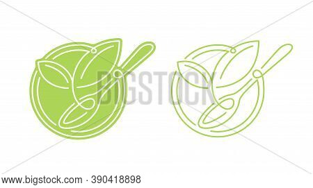 Plant Proteins Or Vegetarian Food Stamp - Healthy Nutrition Icon For Food Pruducts Packaging - Green