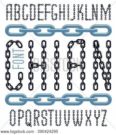Vector Font, Trendy Typescript Can Be Used In Poster Creation. Upper Case Creative Letters Made With