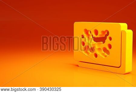 Yellow Rorschach Test Icon Isolated On Orange Background. Psycho Diagnostic Inkblot Test Rorschach. 