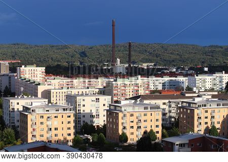 Jonkoping Town Skyline With Modern Residential Architecture In Sweden. Jonkoping, Sweden.