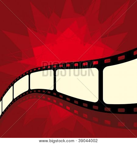 Filme de vetor com espaço para sua foto e vermelho brilhante fundo