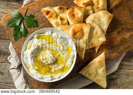 Homemade Yogurt Labneh Cheese Dip