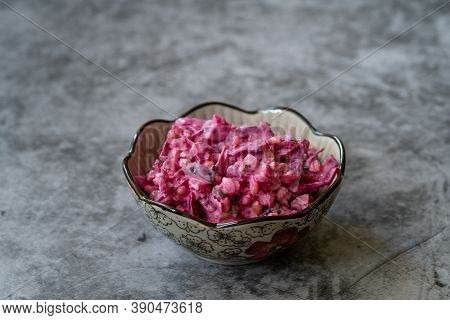 Beet Salad With Yogurt, Wheat And Beetroot. / Yoghurt Appetizer.