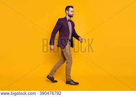 Full Length Profile Photo Of Handsome Rich Clothes Stylish Guy Boyfriend Well-dressed Business Man W
