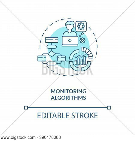 Monitoring Algorithms Concept Icon. Becoming Nanoinfluencer Tip Idea Thin Line Illustration. Search 