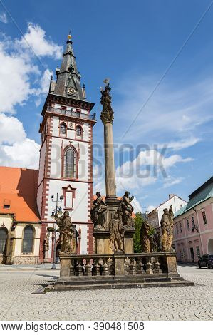 Sightseeing Tower Of The Late Gothic Decanal Church Of The Assumption Of The Virgin Mary In Chomutov