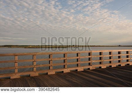Scenic View From Wooden Powder Point Bridge In Duxbury.