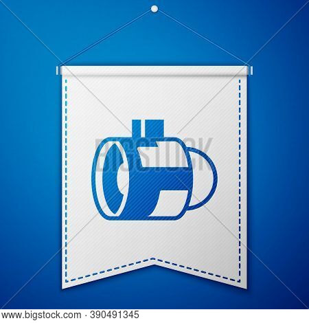 Blue Jet Engine Turbine Icon Isolated On Blue Background. Plane Turbine. Airplane Equipment. Jet Pro
