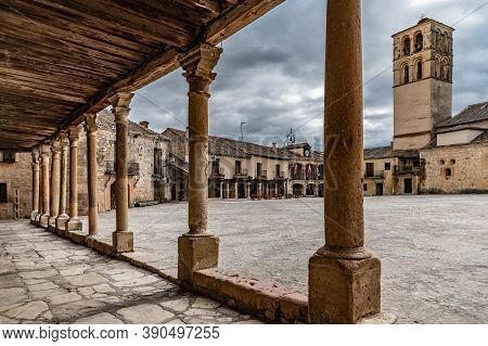 Square Of The Medieval Town Of Pedraza In The Province Of Segovia (spain)