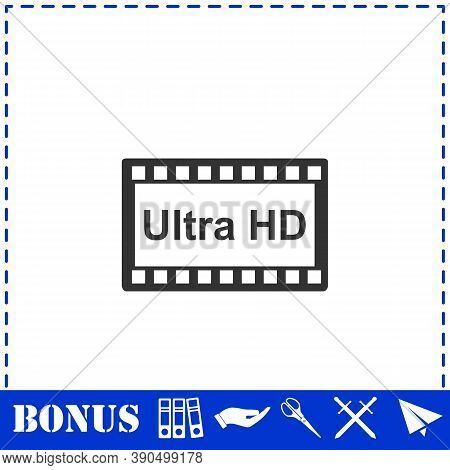 Tv Ultra Hd Icon Flat. Simple Vector Symbol And Bonus Icon