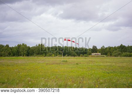 Windsock As A Gauge For Winds, Wind Vane On The Aerodrome Airfield