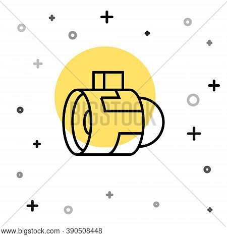 Black Line Jet Engine Turbine Icon Isolated On White Background. Plane Turbine. Airplane Equipment. 