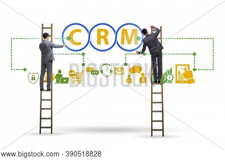 CRM custromer relationship management concept with businessman