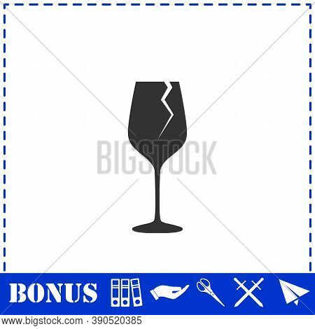 Cracked Glass Icon Flat. Simple Vector Symbol And Bonus Icon