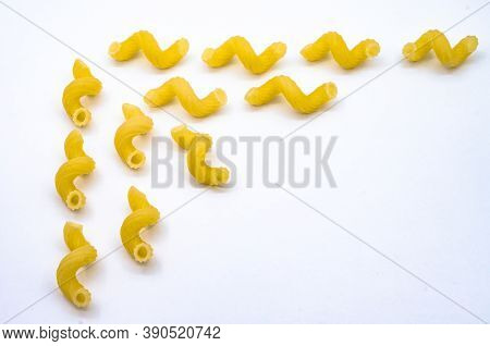 Spiral Macaroni, Macaroni Patterns, Swirls Of Macaroni On A White Background