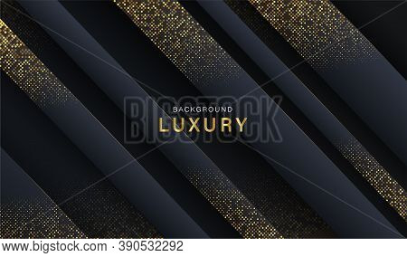 Abstract 3d Luxury Gold Background. Dark Abstract Futuristic Geometric Background. Stock Vector.