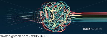 Big Data Visualization. Information Analytics Concept. Abstract Stream Information. Filtering Machin