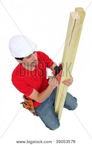 Tischler Holz Hobeln