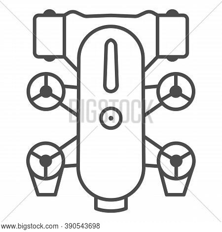 Underwater Robot Thin Line Icon, Robotization Concept, Underwater Vehicle Sign On White Background, 