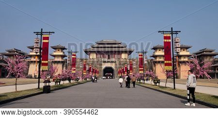 Zhejiang, China - January 21 2020 : It's National 5a Tourist Attraction, And The Largest Film And Tv