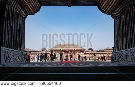Zhejiang, China - January 21 2020 : It's National 5a Tourist Attraction, And The Largest Film And Tv