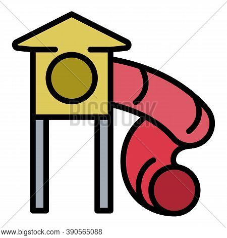 Kid Playground Slide Pipe Icon. Outline Kid Playground Slide Pipe Vector Icon For Web Design Isolate