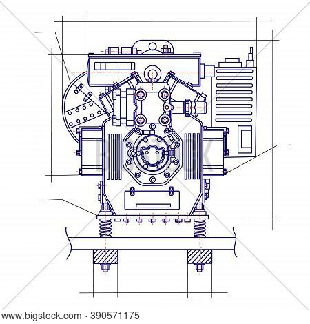 Free Drawing Of The Refrigerator Unit. Chiller Unit