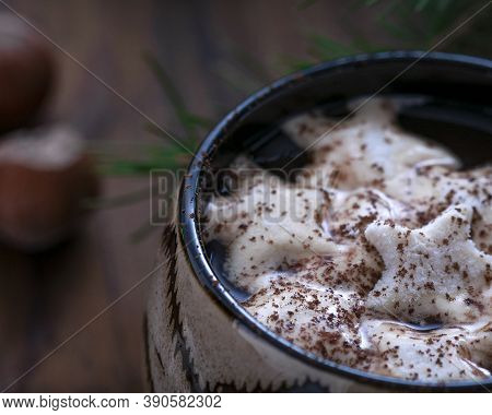 New Year. Sweet Gingerbread Cookies. Hot Cocoa With Marshmallows.